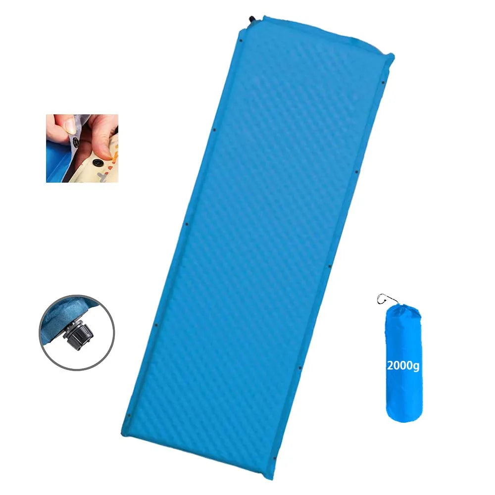 Outdoor Hiking Self-Inflating PVC Camping Sleeping Pad Air Mattress Camping Mat Comfort Inflatable Mattress with Connect Button