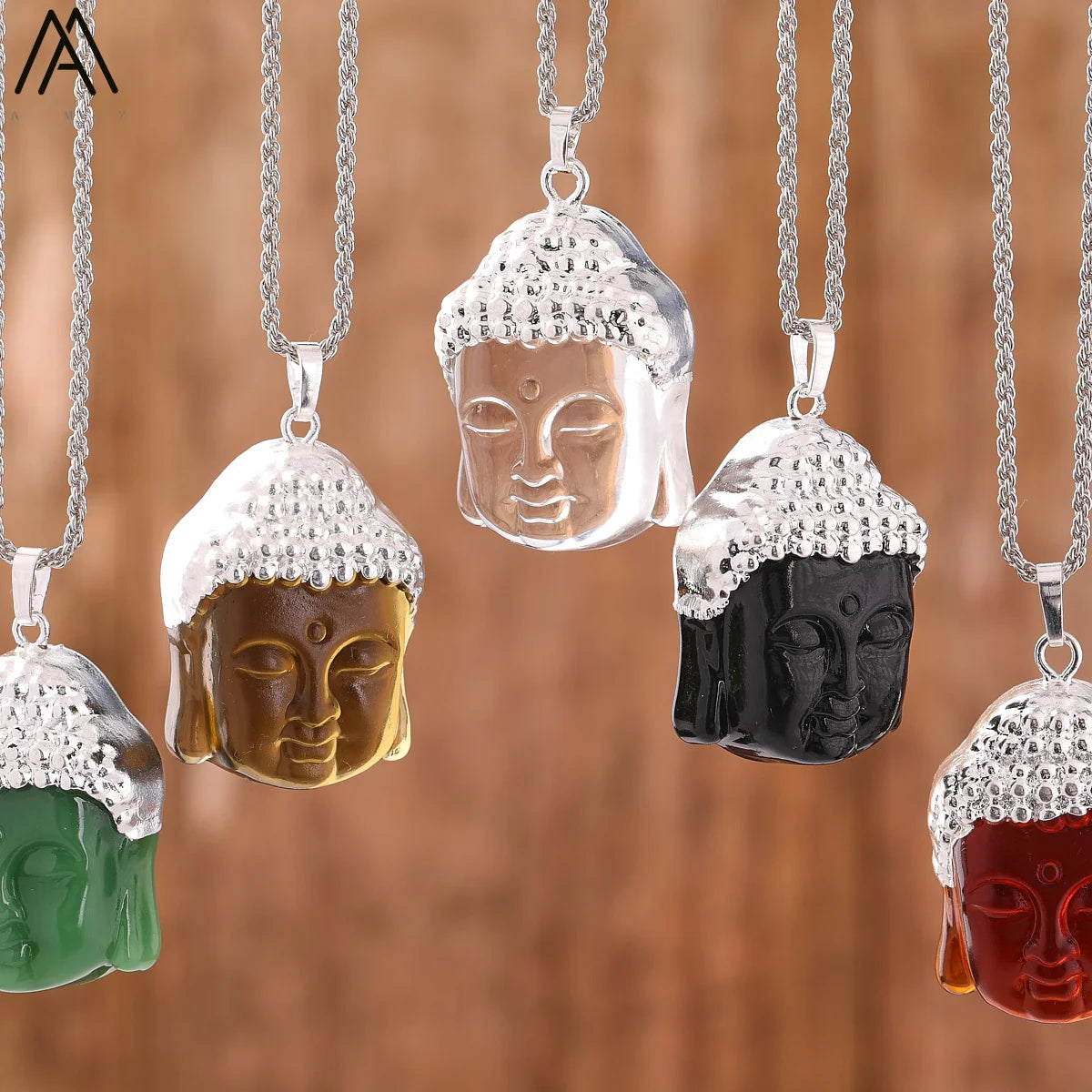 Gold Plated Crystal Buddha Pendant Necklace Laughing Buddha Yoga Jewelry for Women for Party or Wedding