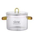 Small Household High Borosilicate Glass Soup Stock Pot Transparent Cooking Pot for Electric Ceramic Stove High Temperature