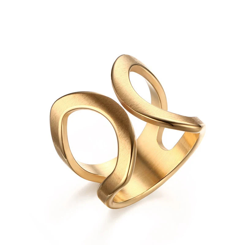 Punk Gothic Vintage Knuckle Open Hollow Adjustable Stainless Steel Rings for Women Engagement Anniversary Silver/Gold Plated