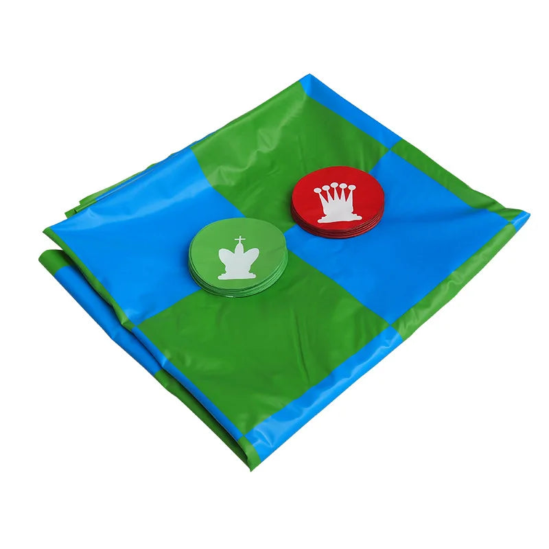 Portable PVC Flying Chess Toy for Kids Inflatable Checkers Mat with Checkers Playground Game Props and Chess Mat