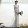 Europe Style Bridal Gowns Long Tail Waist Bride Temperament Simple Senior Princess Wind Fishtail Niche Wedding Dress Skirt