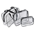 Sympathy Factory Customized Logo Transparent Waterproof Wash Cosmetic Bag PVC Wash Three Piece Makeup Bag