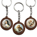 12 Saint Wooden Trinket Glass Cabochon Pendant Saint Therese Keyring Saint Anthony Jewelry Christian  Religious Keychain