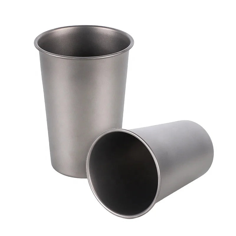 New Material Titanium Cup 500ml Beer Mug for Outdoor Stackable Portable Ultralight Cup for Camping