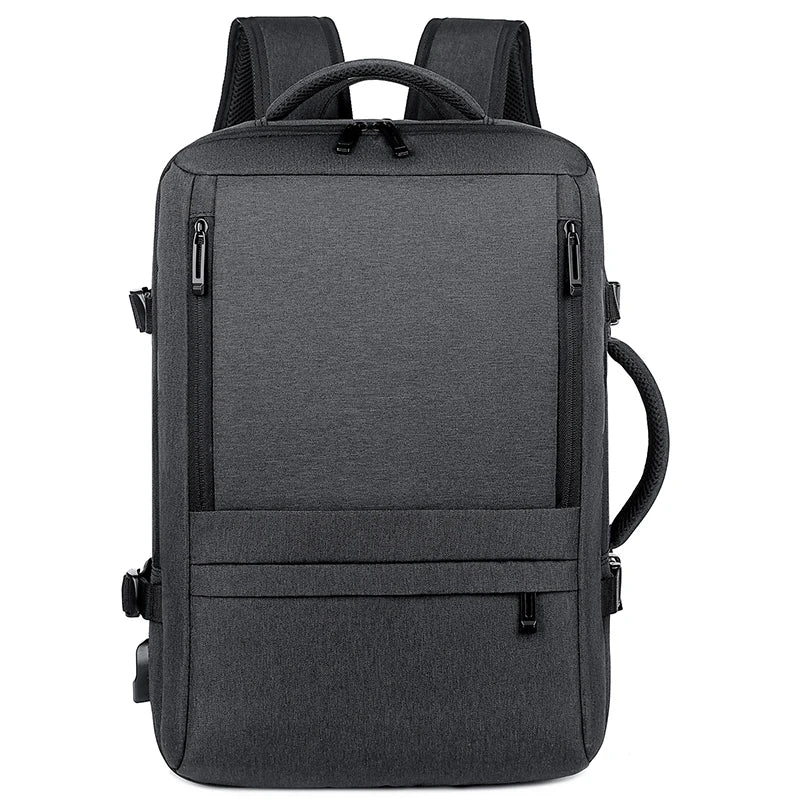 Large Capacity Waterproof 17.3 Inch Business Casual Student School Bags USB Port Laptop Backpacks for Men