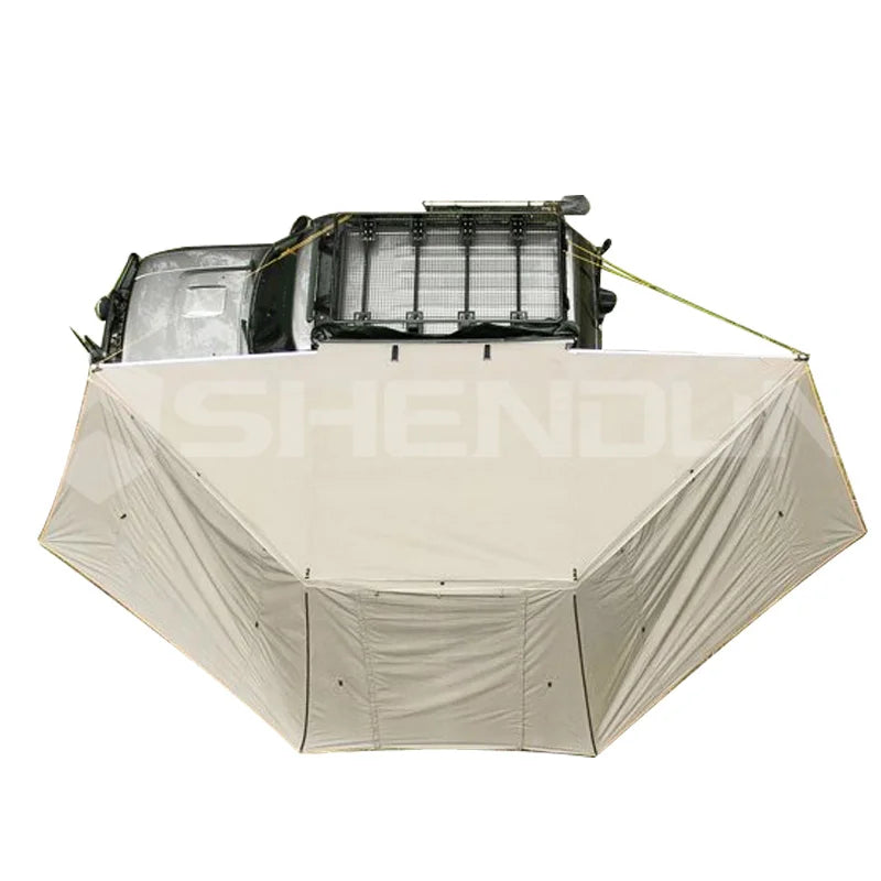Super-large Area Fold-out Camping Vehicle Retractable Car Side Awning Free Standing Awning 4x4 4wd Awning 180 for Car Roof