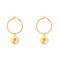 QiuHan Custom Birth Flower Gold-Plated Earrings