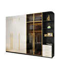 Custom logo French Cream Style Detachable Wardrobe OEM ODM Anti-deformation Bedroom Storage Furniture Modern Wooden Wardrobe