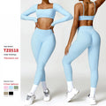 High Quality Yoga Suit Exercise Set Quick Dry Long Sleeve Tight Yoga Set Spring High Intensity Running Fitness Sports Set Women
