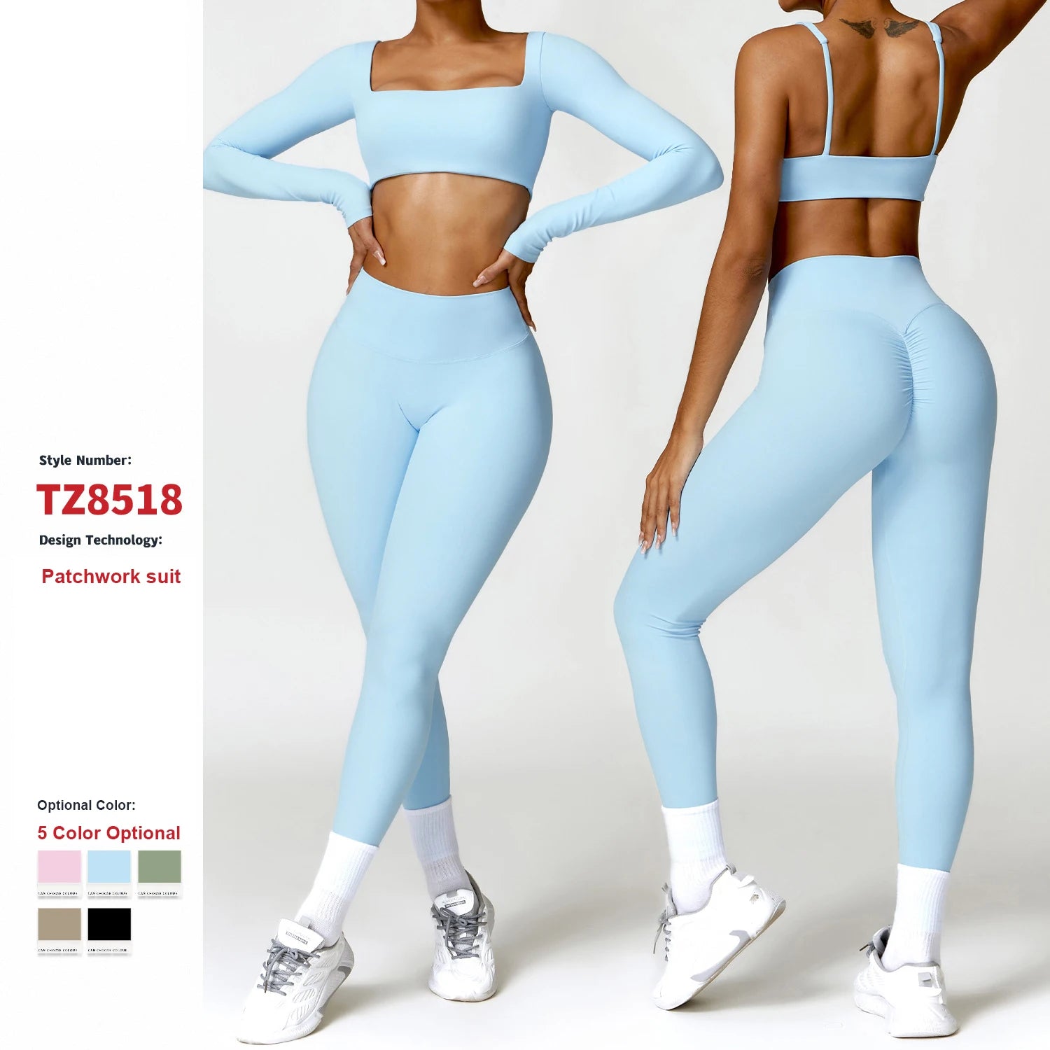 High Quality Yoga Suit Exercise Set Quick Dry Long Sleeve Tight Yoga Set Spring High Intensity Running Fitness Sports Set Women