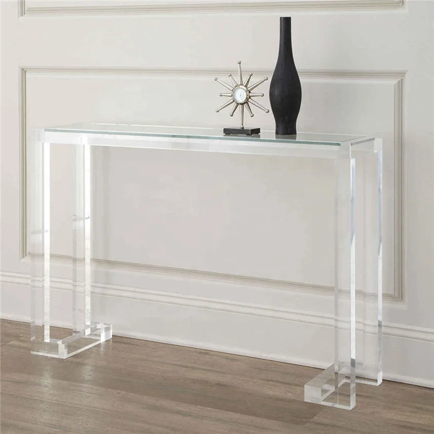 Factory Price Modern Acrylic Transparent Living Room Console Desk Long Easy Clean Storage MegaBDM