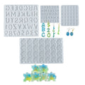 English Letter Alphabet Earring Silicone Pendant Resin Mold Alphabet Puzzle Mold for Children