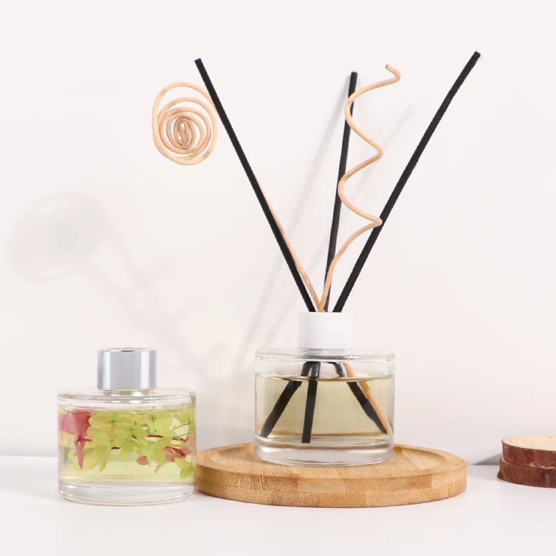 Wholesale 100ml Transparent Aroma Fragrance for Reed Diffuser Cylinder Glass Bottle with Screw Top for Home Decoration