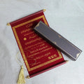 Custom Velvet Scroll Invitation with Tassel Luxury Gold Foiled Ridge Hardcover Black Box Multiple Colors Available