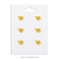 18K Gold-Plated Brass Stud Earrings Love Earrings Korean Temperament Dongdaemun Net Red Design Earrings Wholesale