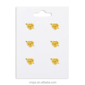 18K Gold-Plated Brass Stud Earrings Love Earrings Korean Temperament Dongdaemun Net Red Design Earrings Wholesale