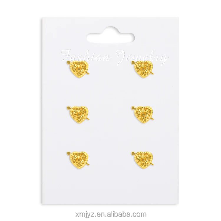 18K Gold-Plated Brass Stud Earrings Love Earrings Korean Temperament Dongdaemun Net Red Design Earrings Wholesale