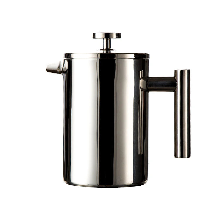 Premium Double Wall Insulated Stainless Steel French Press Coffee Maker Includes Accessory Lid