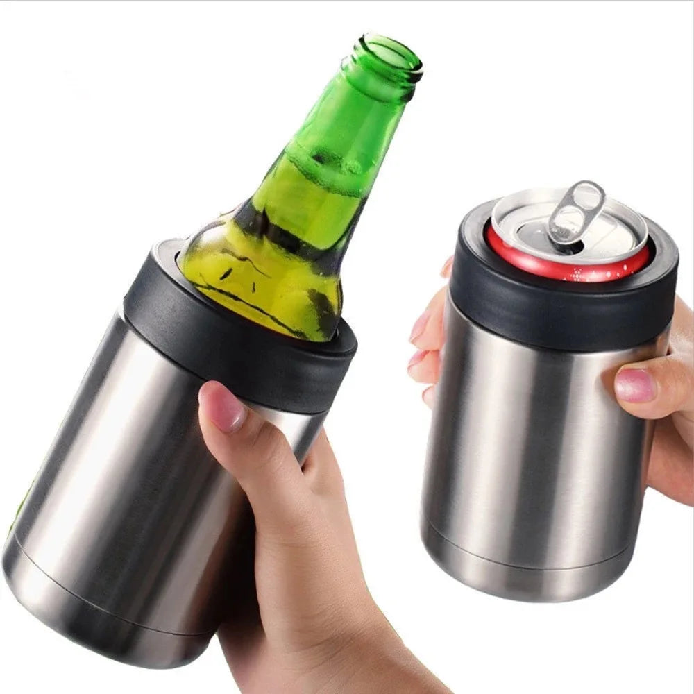 Wholesale 12oz 16oz Stainless Steel Vacuum Straight Slim Beer Can Cooler for Camping Factory Price