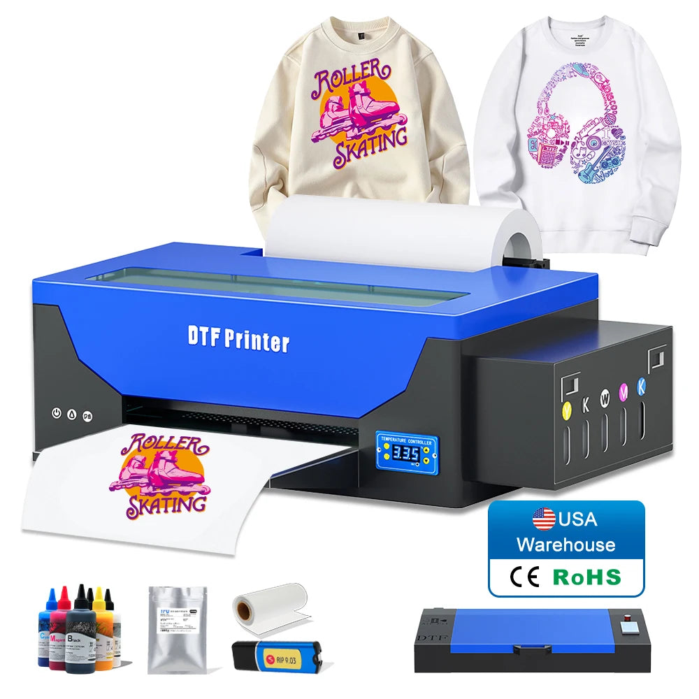 High Speed R1390 L1800 Digital Printer Dtf Ciss Ink System White Toner Pet Film t Shirt Transfer Printing Machine Dtf Printer