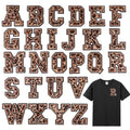 Iron Embroidered Leopard Pattern Fabric Garment Patches 26pcs Letters for DIY Shoes Clothing Backpack Decoration