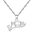 Custom Mother Daughter MOM Pearl Pendant Necklace