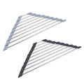 Triangle Silicone Collapsible Roll up 201/304 Stainless Steel Over Sink Corner Dish Drying Rack