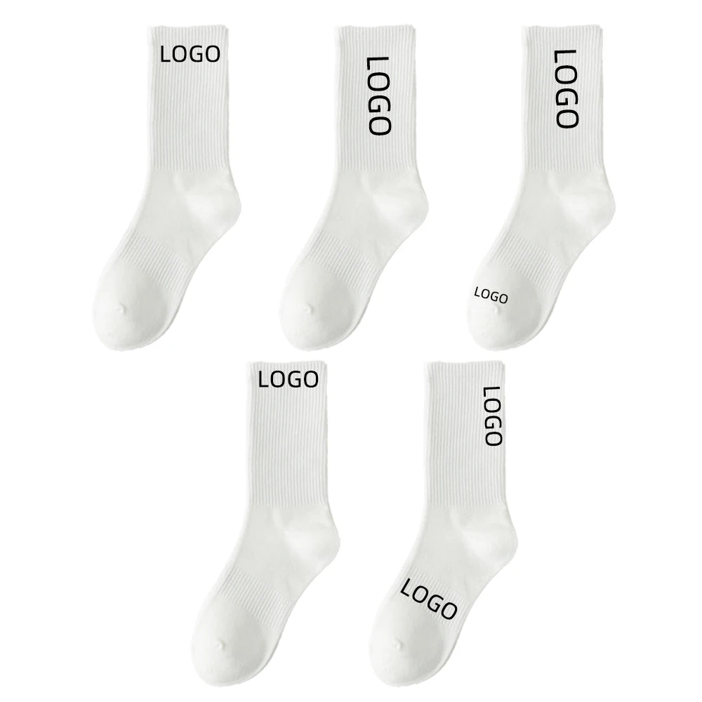 Free Design Custom Logo Socks Breathable Mesh Knitted Casual Hiking Unisex Crew Sports Socks