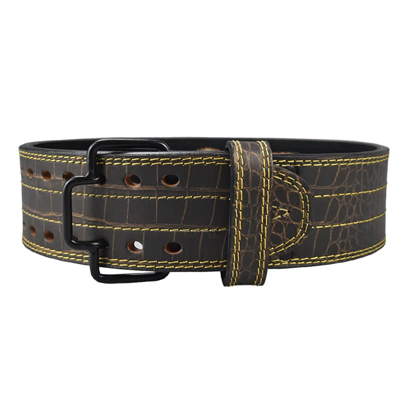 Fitness Body Building Genuine Leather Waist Protective Adjustable Weight Lifting Belt Custom Gym Leather Weightlifting Belt