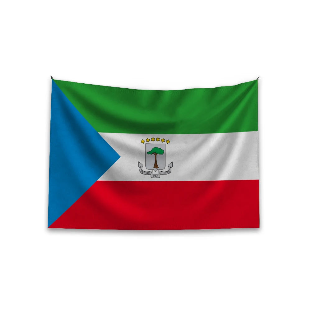 Custom Logo 100% Polyester Outdoor Decoration Promotional Banderas De Paises Equatorial Guinea Equine Flag