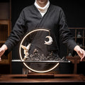 Non Toxic Natural Cone Backflow Bedroom Aromatic Sandalwood Mountain Shape Led Ring Electricity Incense Burner