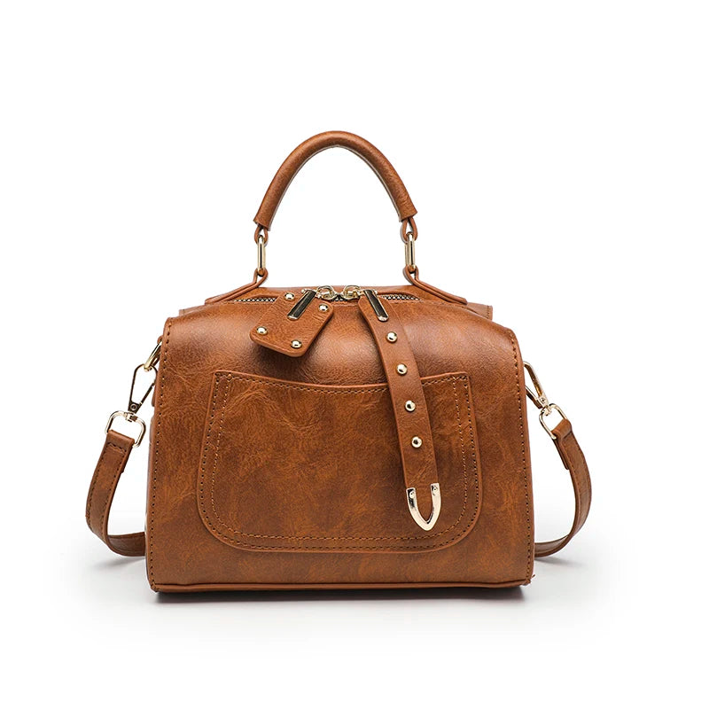 Custom New Fashion Woman Bags Ladies Crossbody Handbag Pure Color Retro Pu Leather Women Shoulder Bags