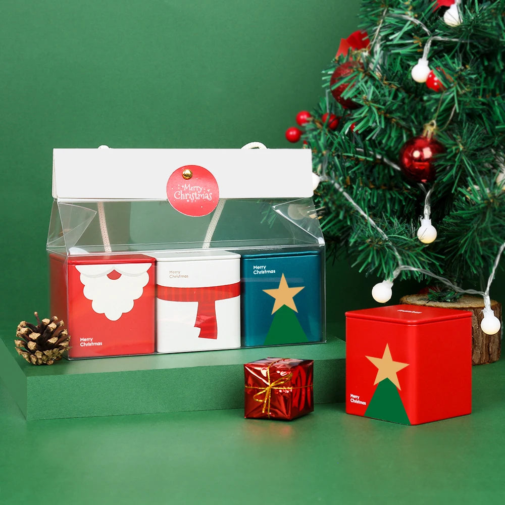 Wholesale Metal Packaging Can Cake Tin Can Christmas Cookie Tin Box Metal Biscuit Canister for Storage Packing