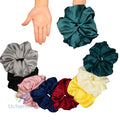 Oversize Satin Hair Scrunchies Custom Large Jumbo Hair Holder Ponytail Solid Color Silk Hair Tie Band Accessories for Girls