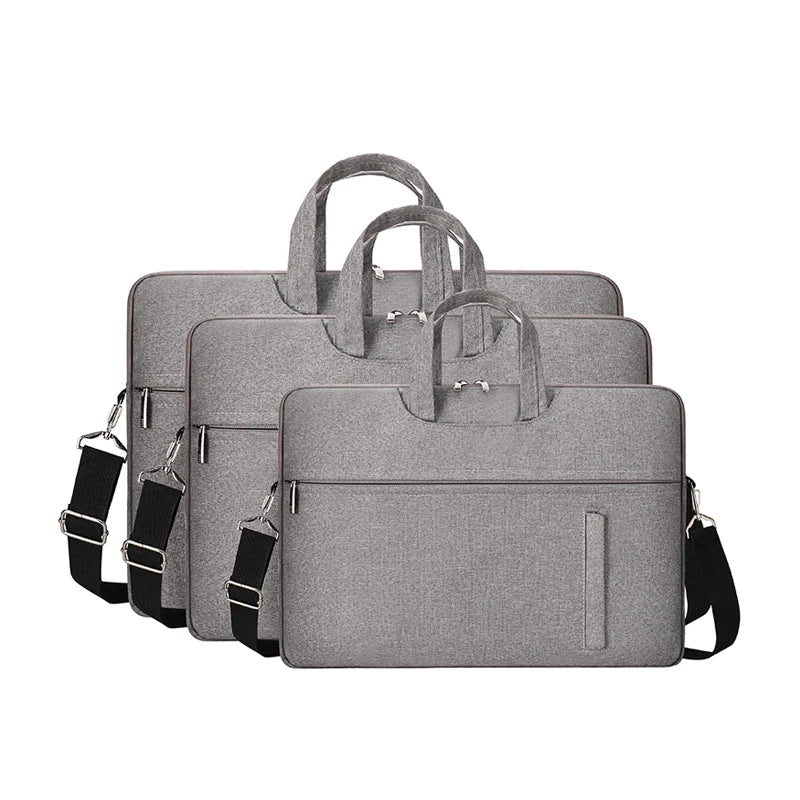 Custom Printed Logo 15 Inch Lightweight Waterproof Durable Polyester Laptop Shoulder Bag with Strap for Luggage