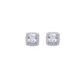 E034   Bling Bling CZ Earrings Men Brass Setting Zircon Stud Earrings Hip Hop Jewelry
