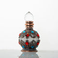 Custom Wholesale Luxury Perfume Bottle With Diamonds 15ml Mini Egyptian Style Essential Oil Glass Bottle Empty Perfume Bottle