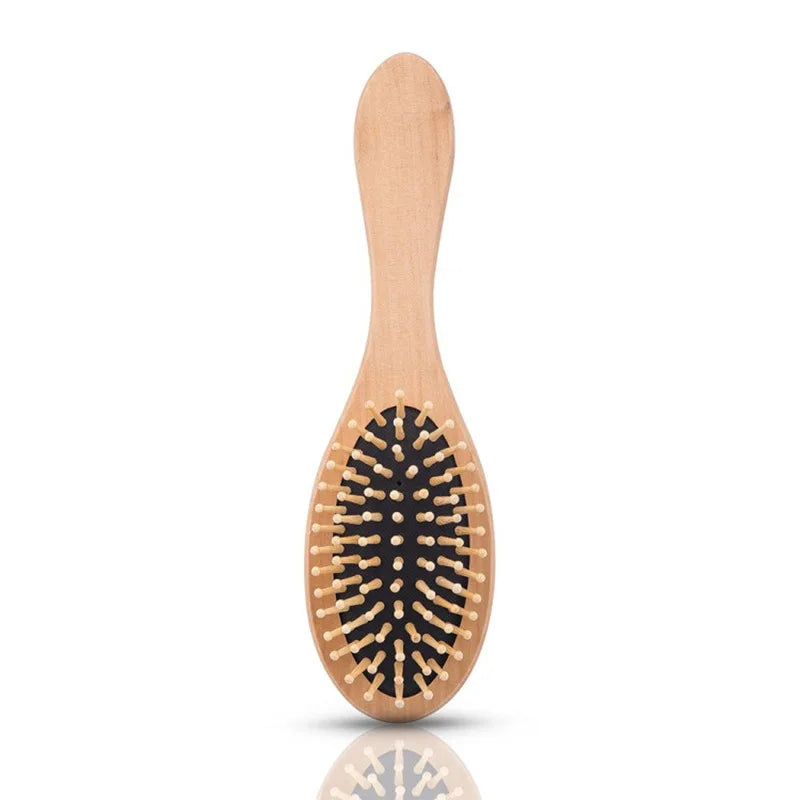 Lotus Wood Portable Handle Air Cushion Hairbrush Square Wooden Comb Needle for Home Scalp Meridian Dredging for Home Hair Care