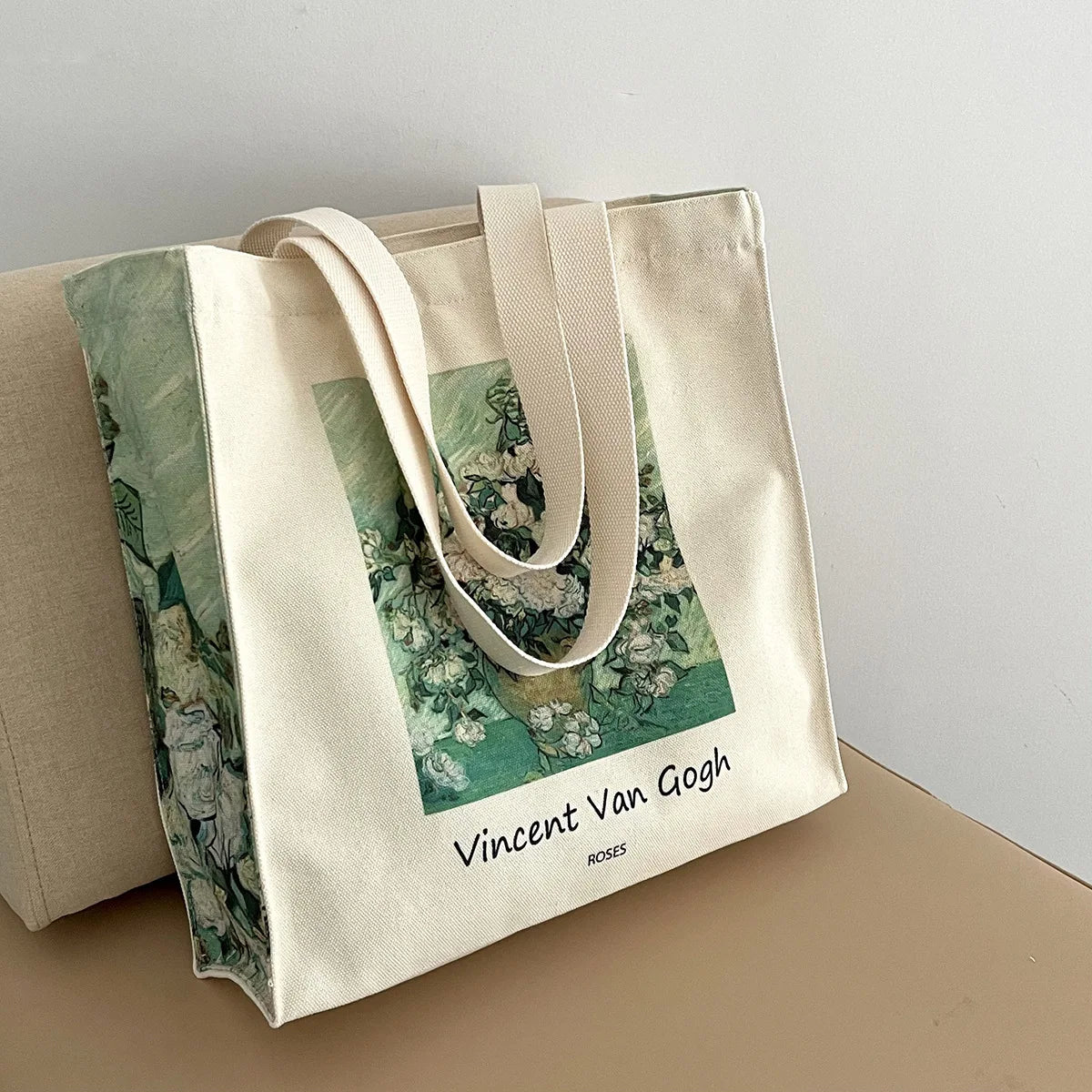 Wholesale Custom Logo Cotton Canvas Shopping Tote Bag for Women Fashionable Letter Printed Personalized Bag