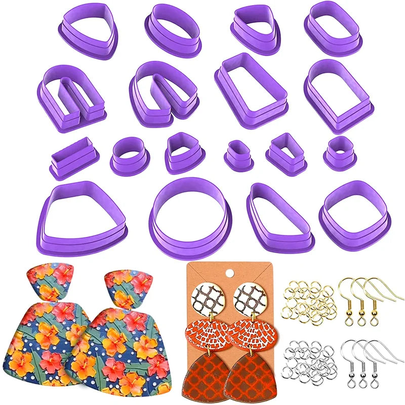 2022NEW Polymer Clay Cutters 118Pcs Clay Earring Cutters Different Shape Plastic Clay Cutters for Polymer Clay Jewelry Making