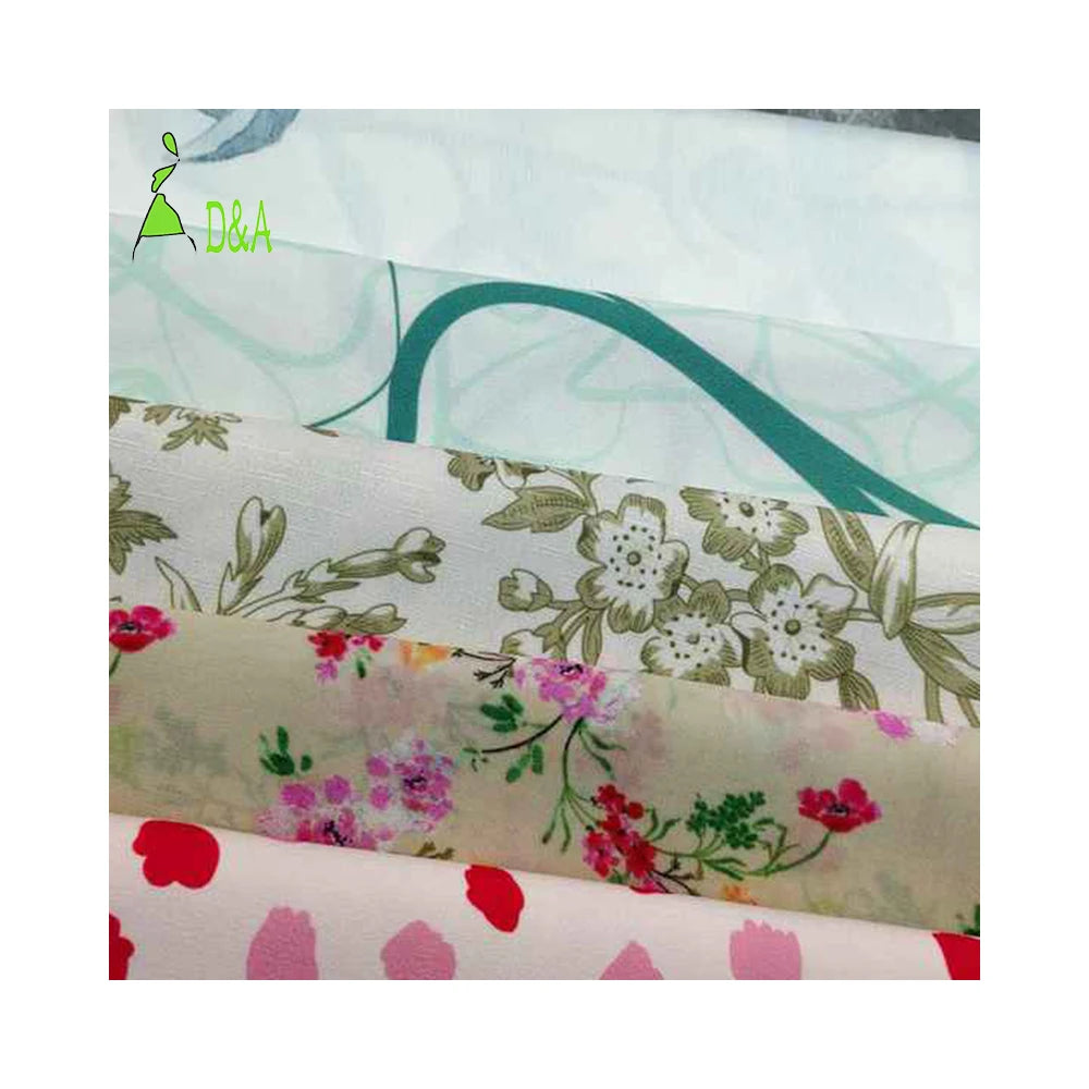 Hot Selling 75D Summer Floral Chiffon Printed Fabric 100% Polyester for Girls' Eco-Friendly Women's Dresses