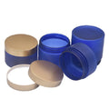 100 120 150 200 250g PET Plastic Cream Jar Frosted Blue Facial Mudpack Pot Cosmetic Eye Cream Plastic Jars with Gold Lid