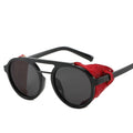 Sunglasses Leather Side With Leather Side Shields Double Bridge Round Frame Men Eyeglass Wear Sunglasses Frame