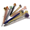 Top Quality Diamond Crystal Raw Stone Crystal Ball Pens Twist Key Ballpen for Students