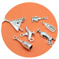 60pcs Metal Silver Color Glass Grape Bottle Opener Bottle Wine Charms Pendant Craft for Bracelet Necklace Jewelry Making