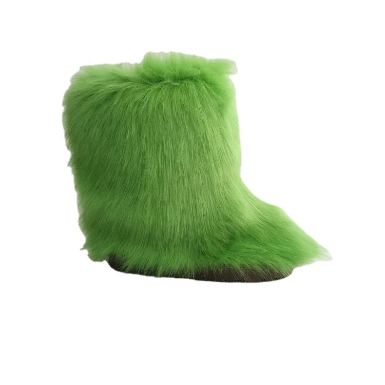 Japan the Factory Wholesale Women Fashion Nice Furry Winter Faux Warm Snow Faux Fur Boots