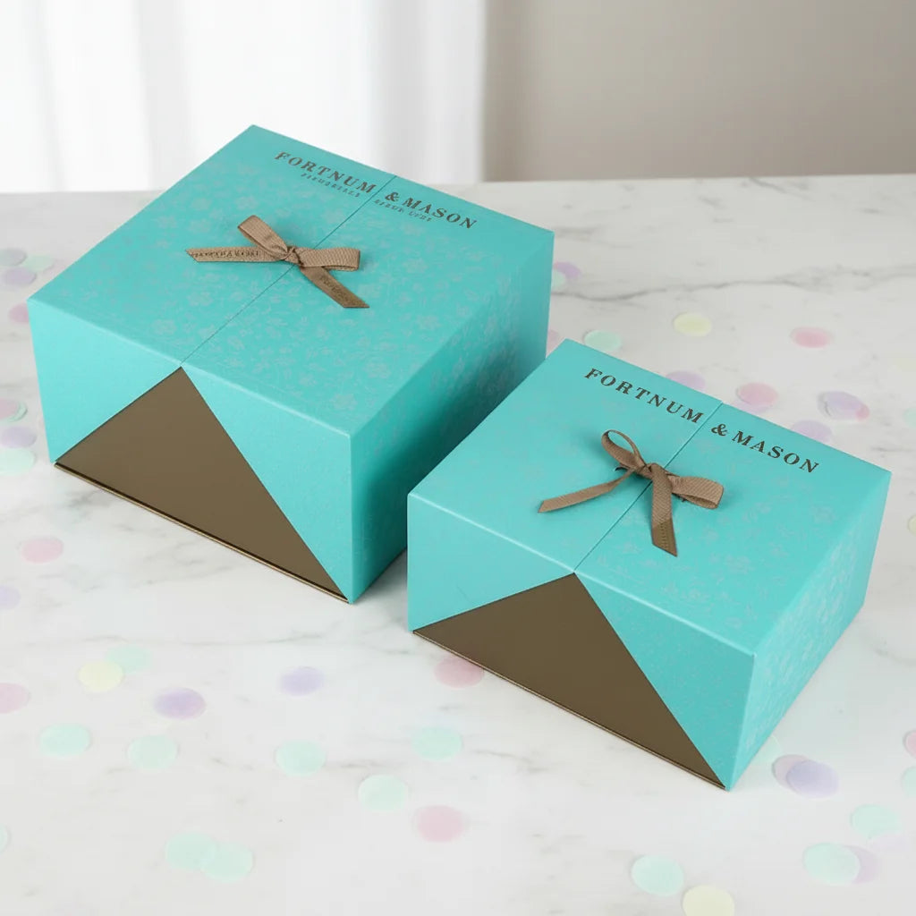 Custom Logo Christmas Gift Box Food Biscuits Two-Side Open Recycled Materials Spot UV Embossing Rigid Boxes Art Paper Packaging