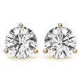 Classic Styles Solid 14K Gold 3 Prong Round 1.5ct Moissanite Martini Stud Earrings