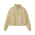 E220784 Custom Women Suppliers Winter Pullover Warm Fleece Cotton Blank Cropped Oversized Turtleneck Jogger Zip Sweatshirt
